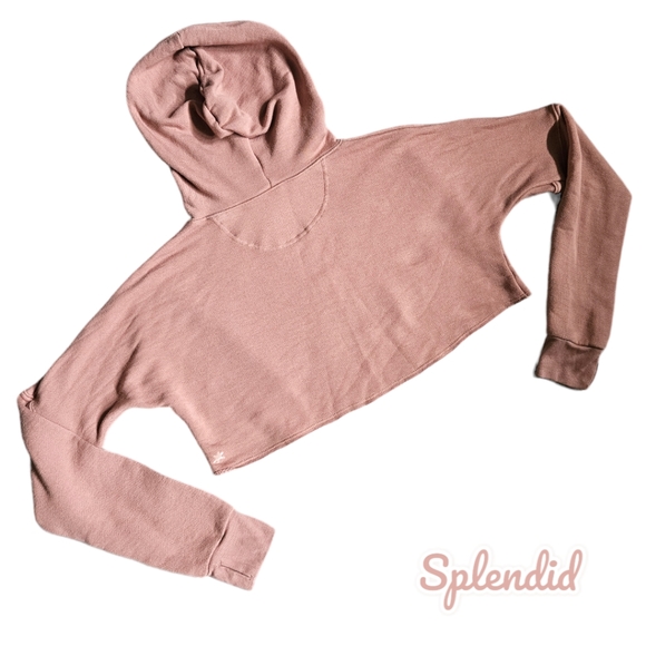 Splendid Pink Cropped Hoodie - Picture 4 of 6